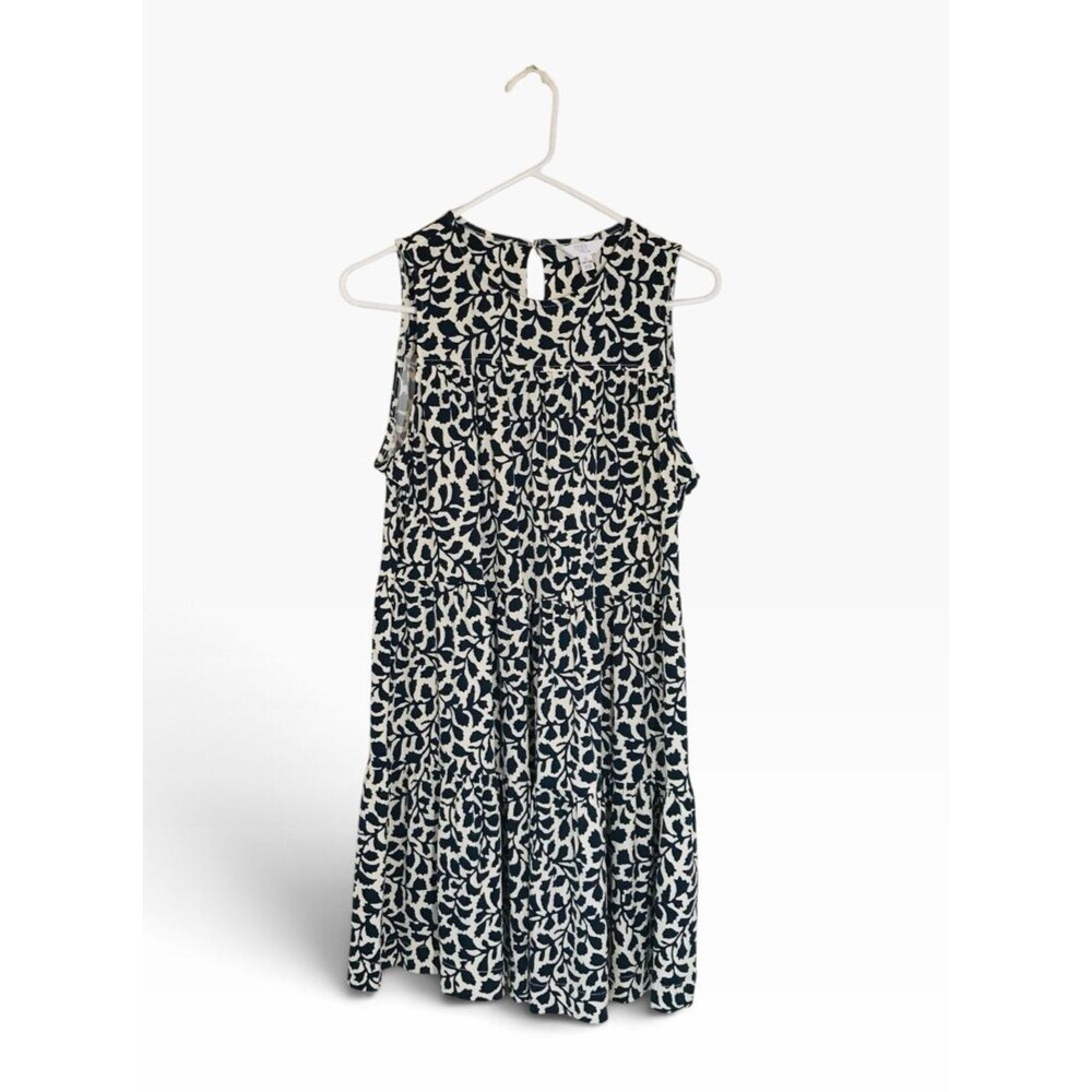 Women’s Sleeveless Summer Beach Dress L Time And True Navy Cream